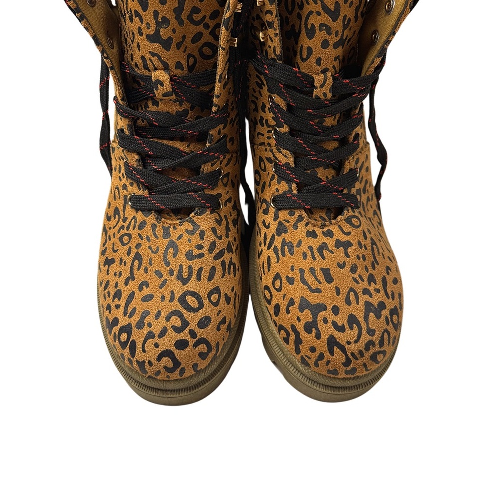 Olivia Miller Leopard Print Women's Boots with Faux Fur Lining - Picture 8 of 9